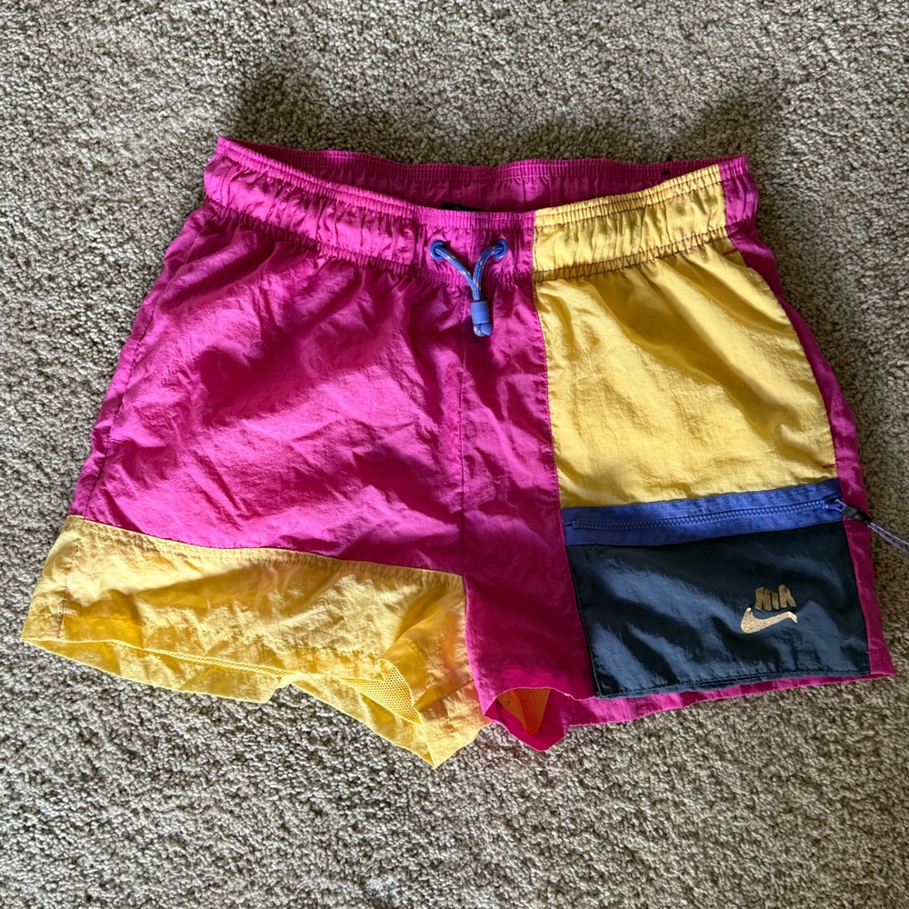 Nike Pink and Yellow Gym Shorts